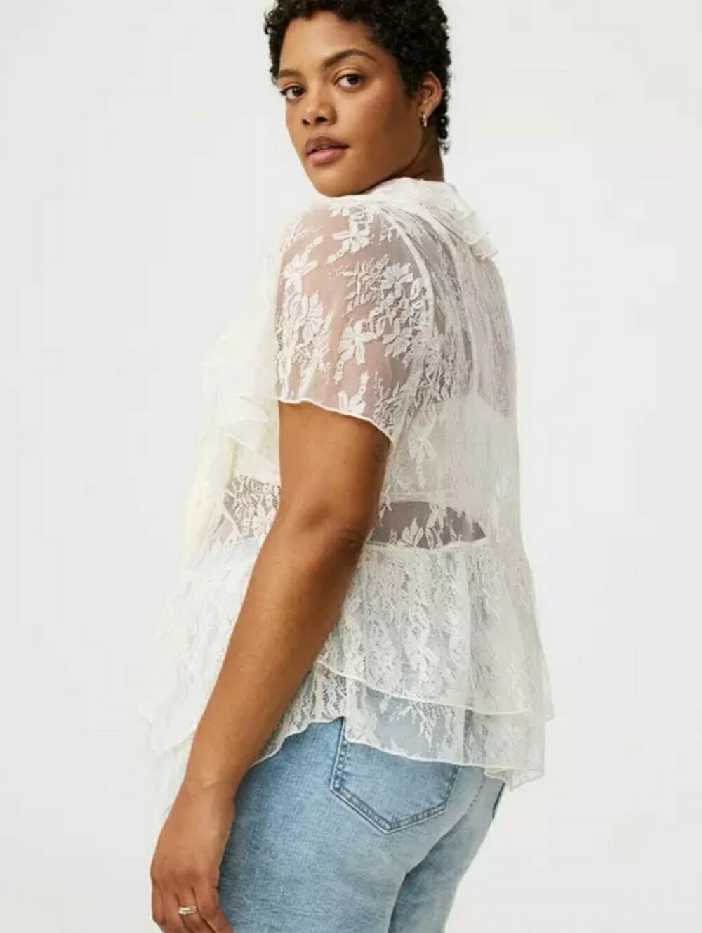 Torrid Ruffle V-Neck Blouse - Picture 3 of 10